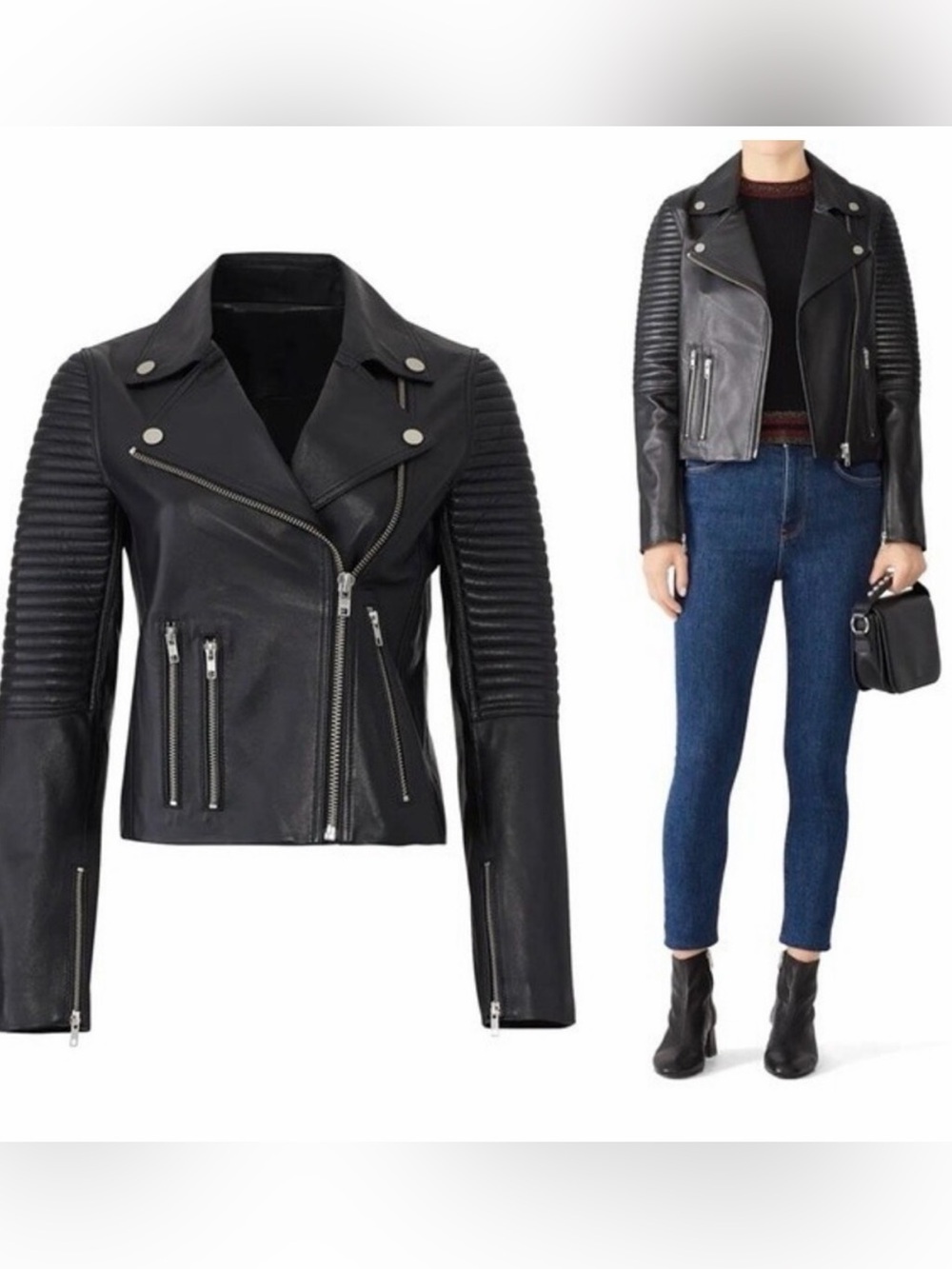 Samantha Sipos Ribbed Leather Jacket